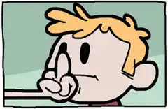 Cartoon boy shushing