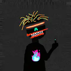 glitchy cartoon character with dreadlocks