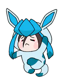 Chibi character in ice-type costume