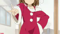 Yui pointing finger Merry Christmas