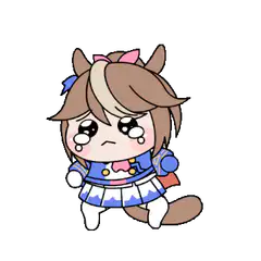 Chibi horse girl crying then sticking tongue out