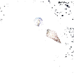pixelated character on white background