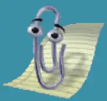 3D animated paperclip on paper