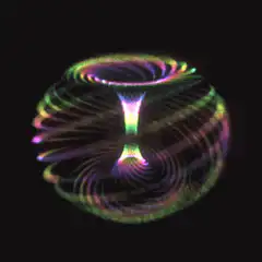 Colorful hourglass light painting