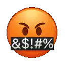 Angry emoji with changing swear symbols