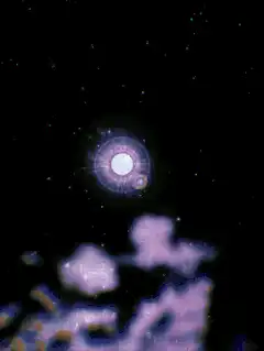 Glowing orb in space