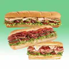 Three subs with different meats