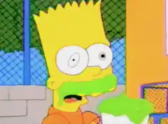 Bart Simpson vomiting green slime
