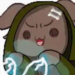 Chibi character with glowing hands