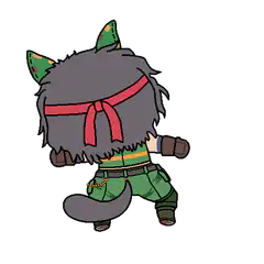 Chibi wolf character dancing
