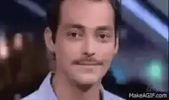 Man's mustache stretches into a smile
