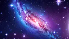 Galaxy with planets and UFO