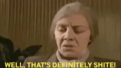 Woman reacts with disgust then smiles