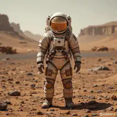 Astronaut walking on Mars
