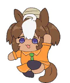 chibi horse character waving
