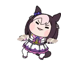 Chibi horse girl dancing with money