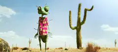 Alien shrugs in desert