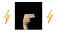 Hand counting down with lightning bolts