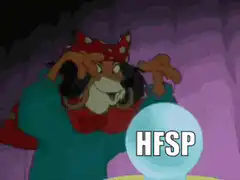 Hercules Hades looking into crystal ball