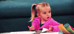 confused little girl shrugging