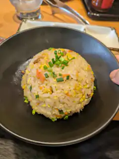 molded fried rice with green onions