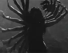 Silhouette of a multi-armed figure