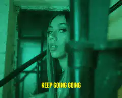 Woman singing keep going going