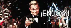 Leonardo DiCaprio Cheers Enjoy