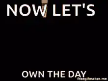 Now Let's Own The Day