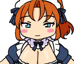 Chibi maid character posing