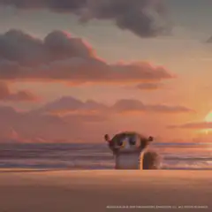 Mort the Lemur Running on Beach