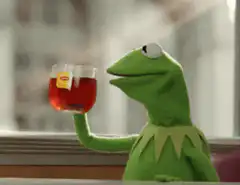 Kermit the Frog drinking tea