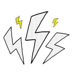 Lightning bolts filling with yellow