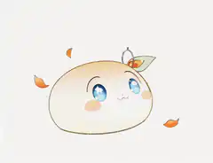 Cute round character with star eyes
