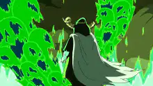 Lich surrounded by green magic