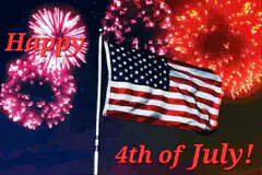 Happy 4th of July fireworks flag