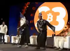 Two wizards dancing on stage