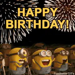 Minions Happy Birthday Fireworks