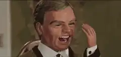 Teary eyed laughing man
