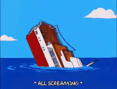 Cruise ship sinking with all screaming