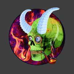 Five stylized skull characters