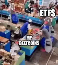 Pigeon hand grabs beetcoins