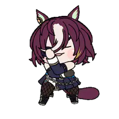 Chibi cat girl with glowing eye
