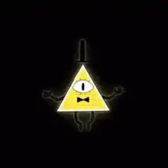 Bill Cipher glowing and spinning