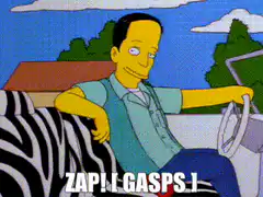 Mr. Burns zaps Homer Simpson