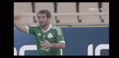 Soccer players high five and hug