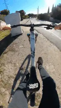 First person view riding a unicycle