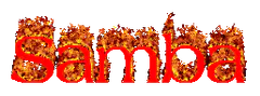 Samba text with fire effect