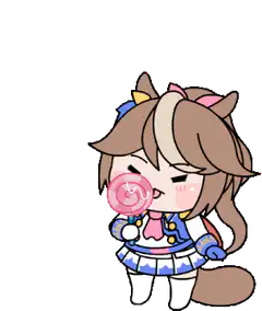 chibi horse girl eating lollipop
