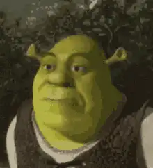Shrek looking around suspiciously